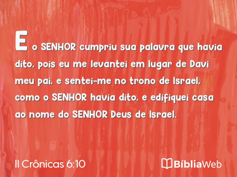 II Crônicas 6:10 em imagem para compartilhar