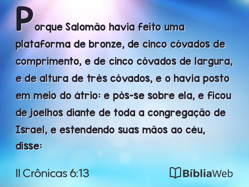 II Crônicas 6:13 em imagem para compartilhar