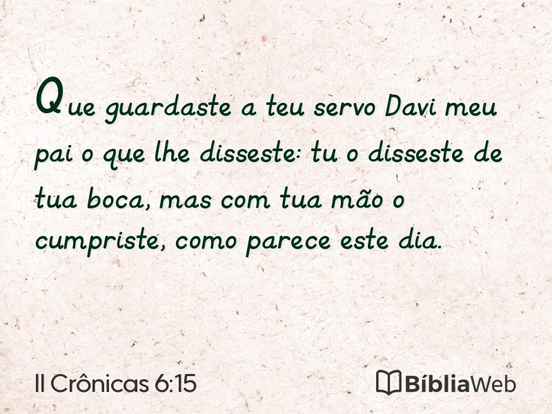 II Crônicas 6:15 em imagem para compartilhar