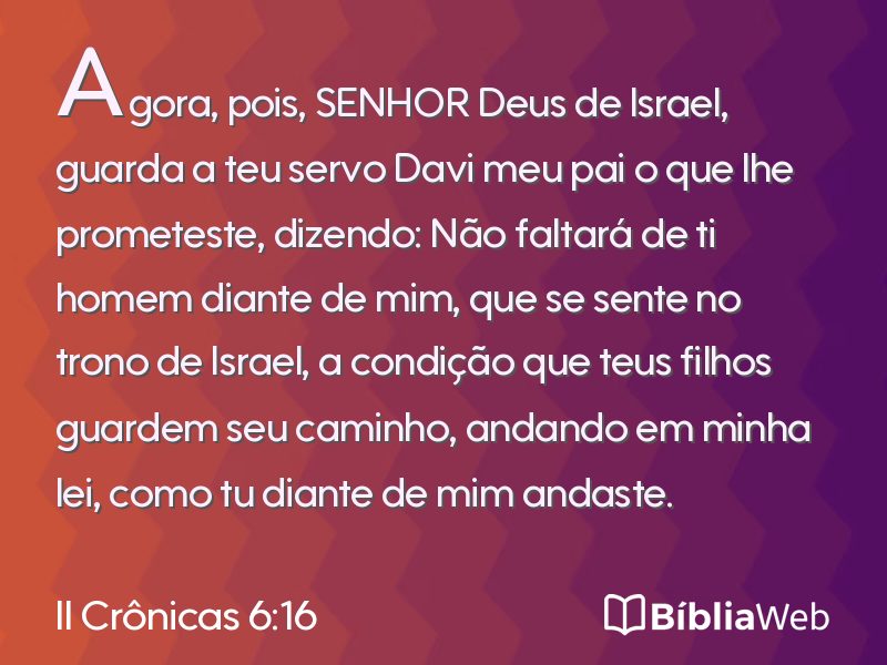 II Crônicas 6:16 em imagem para compartilhar