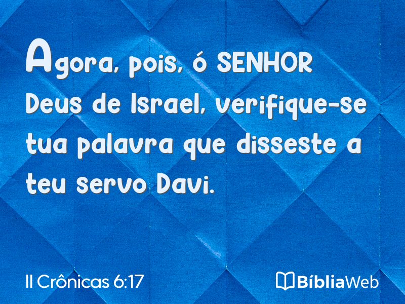 II Crônicas 6:17 em imagem para compartilhar