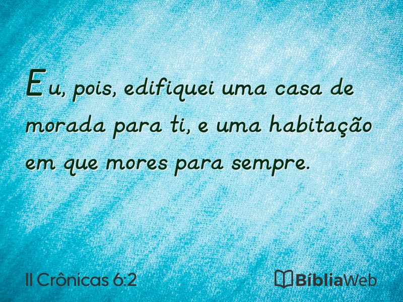 II Crônicas 6:2 em imagem para compartilhar