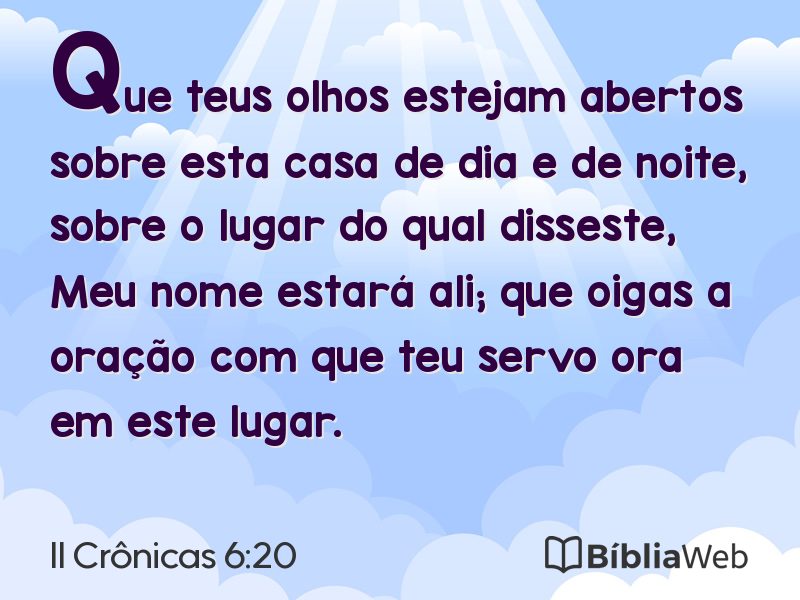 II Crônicas 6:20 em imagem para compartilhar