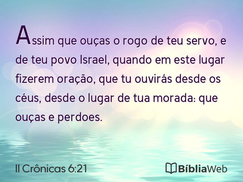 II Crônicas 6:21 em imagem para compartilhar