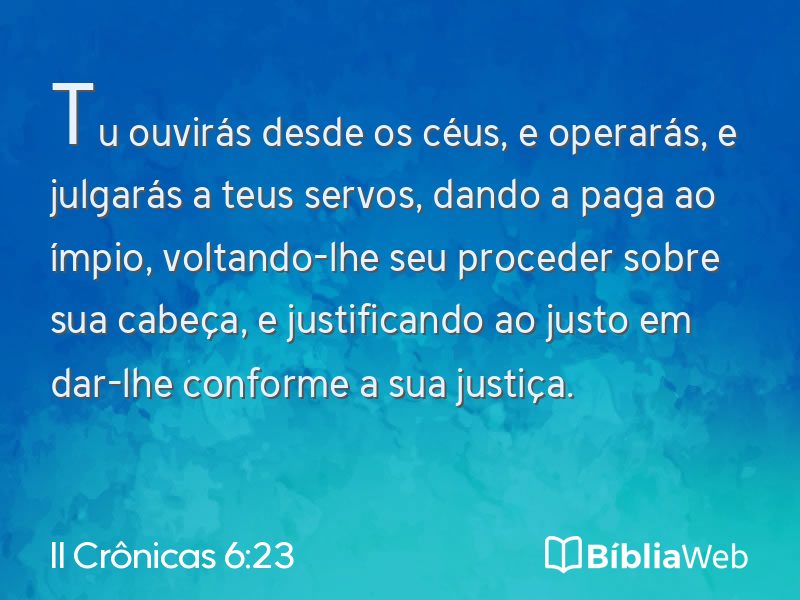 II Crônicas 6:23 em imagem para compartilhar