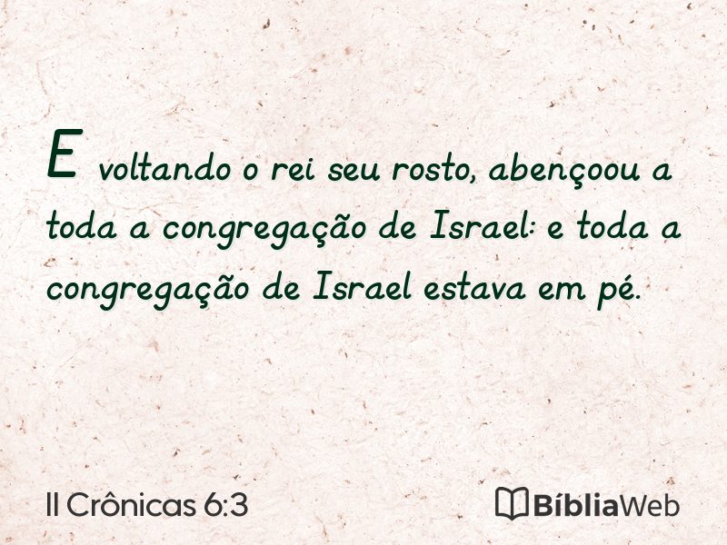 II Crônicas 6:3 em imagem para compartilhar