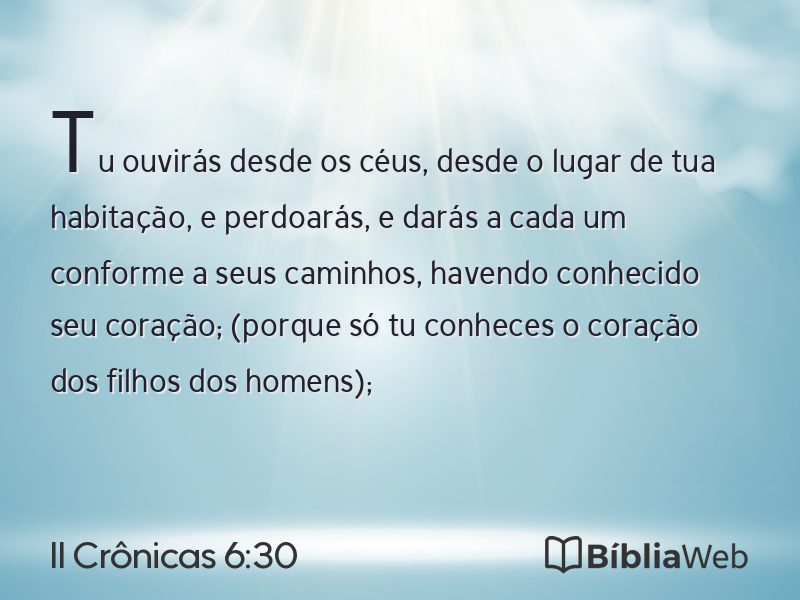 II Crônicas 6:30 em imagem para compartilhar