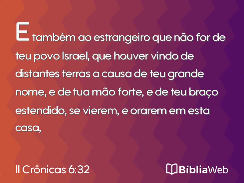 II Crônicas 6:32 em imagem para compartilhar