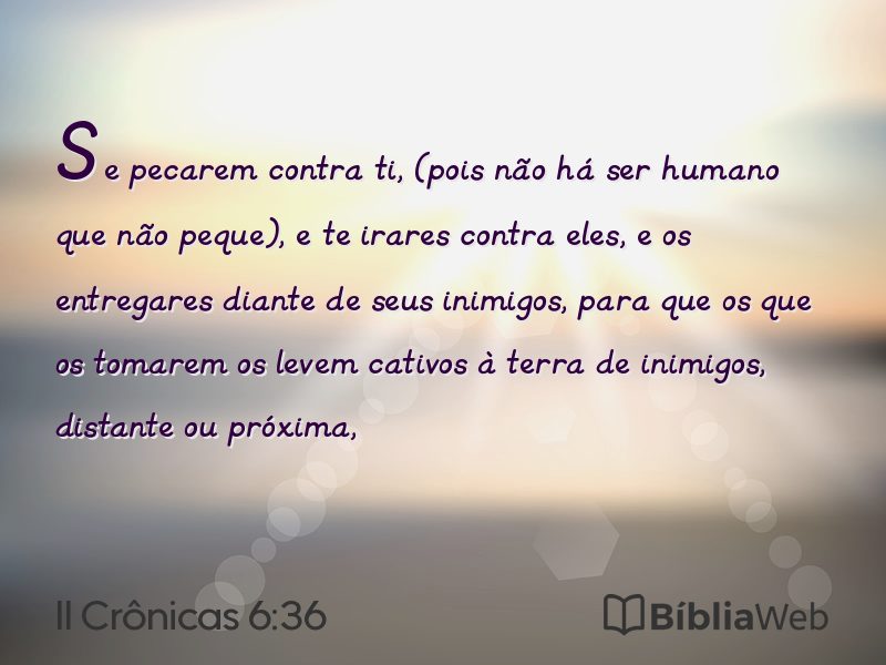 II Crônicas 6:36 em imagem para compartilhar