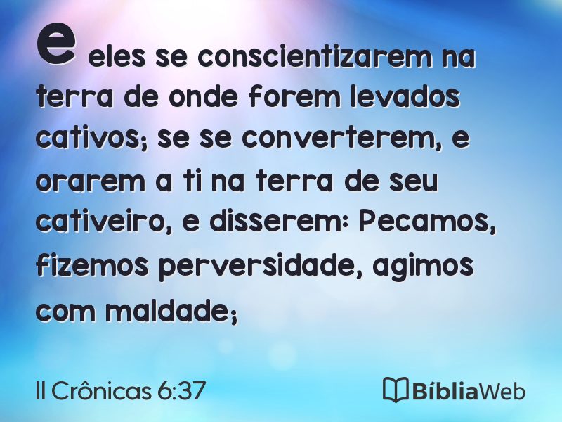 II Crônicas 6:37 em imagem para compartilhar