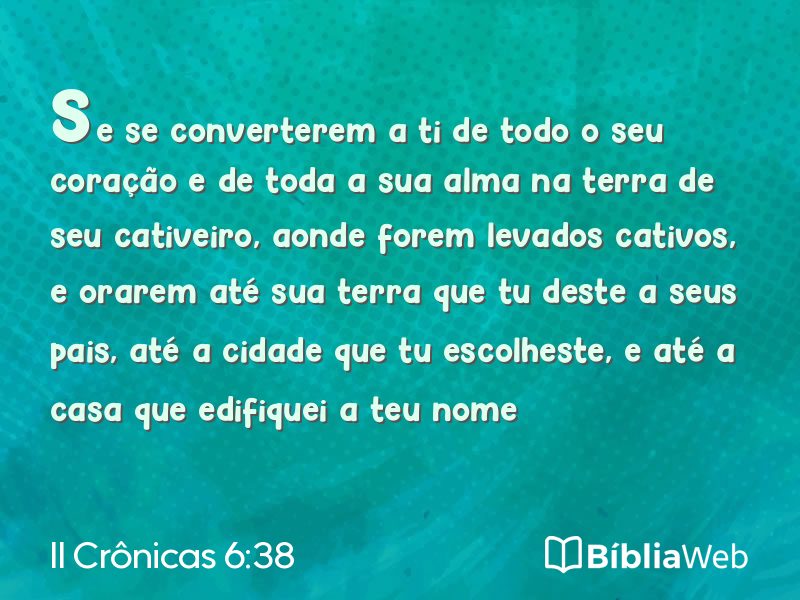 II Crônicas 6:38 em imagem para compartilhar