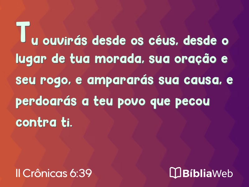 II Crônicas 6:39 em imagem para compartilhar