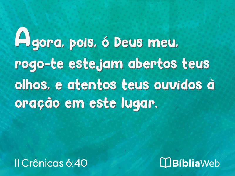II Crônicas 6:40 em imagem para compartilhar