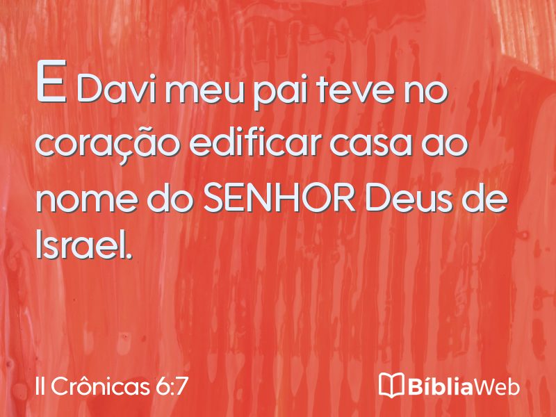 II Crônicas 6:7 em imagem para compartilhar