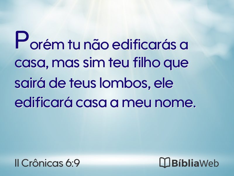 II Crônicas 6:9 em imagem para compartilhar