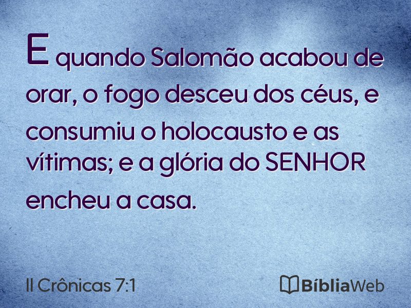 II Crônicas 7:1 em imagem para compartilhar