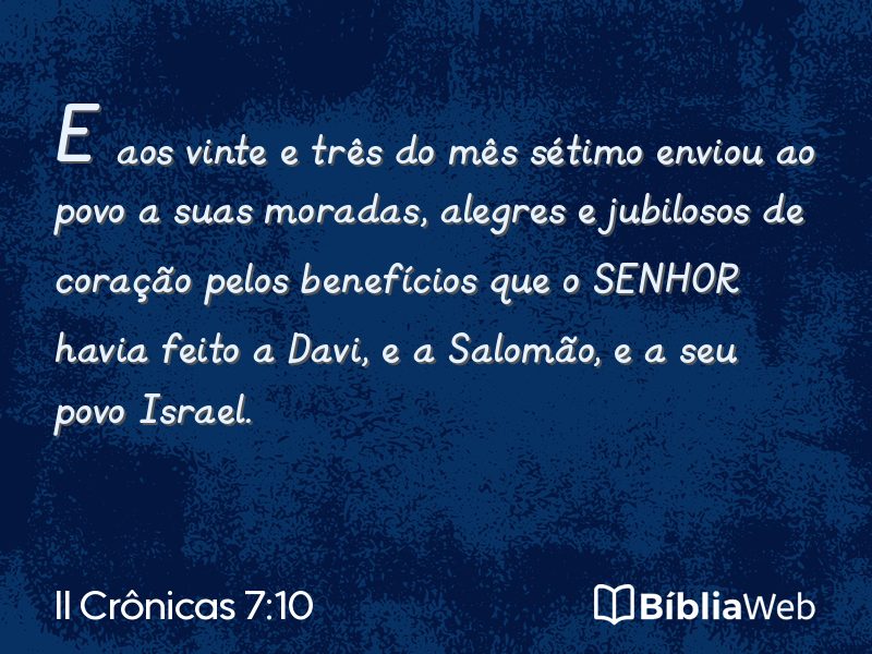 II Crônicas 7:10 em imagem para compartilhar