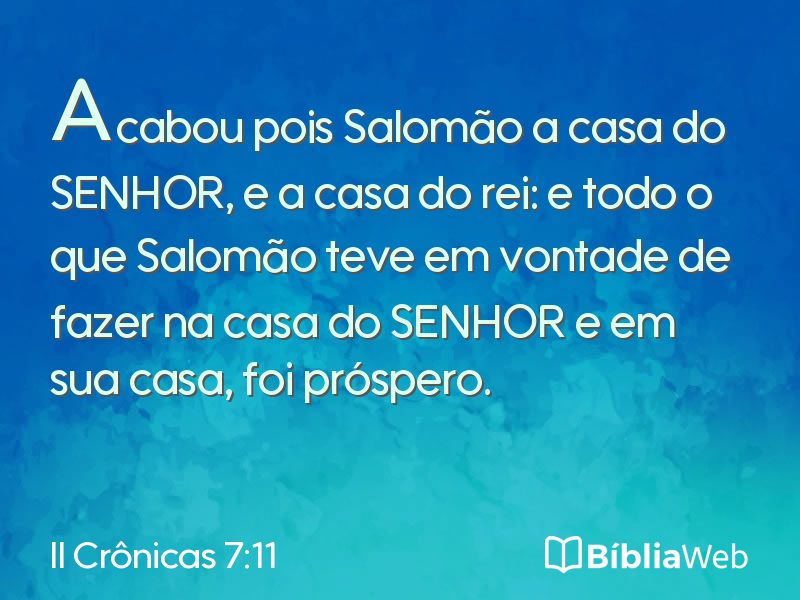 II Crônicas 7:11 em imagem para compartilhar