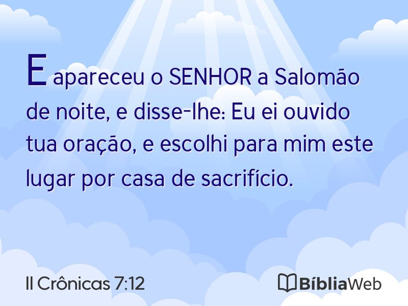 II Crônicas 7:12 em imagem para compartilhar
