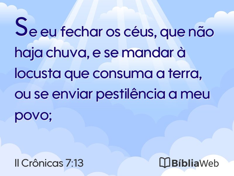 II Crônicas 7:13 em imagem para compartilhar