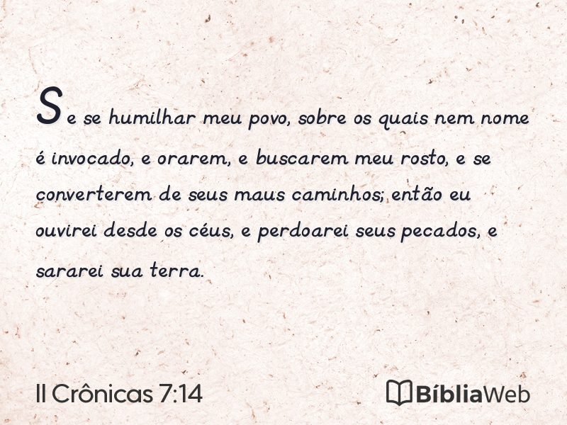 II Crônicas 7:14 em imagem para compartilhar