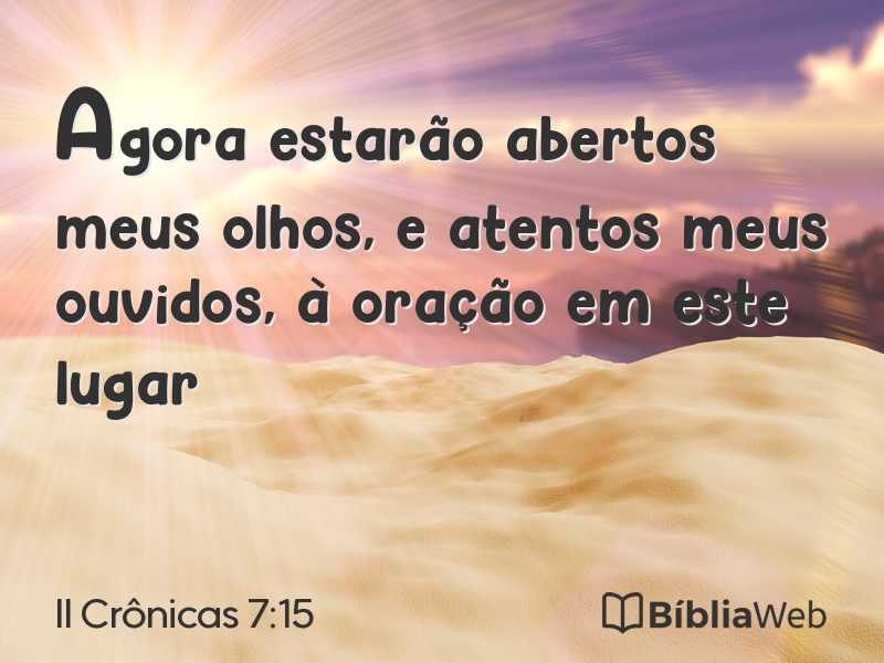 II Crônicas 7:15 em imagem para compartilhar