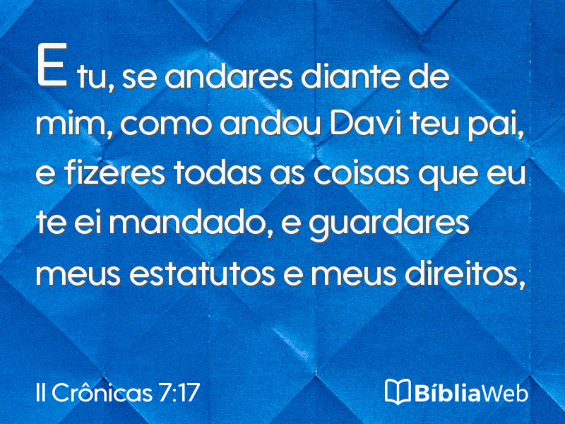 II Crônicas 7:17 em imagem para compartilhar