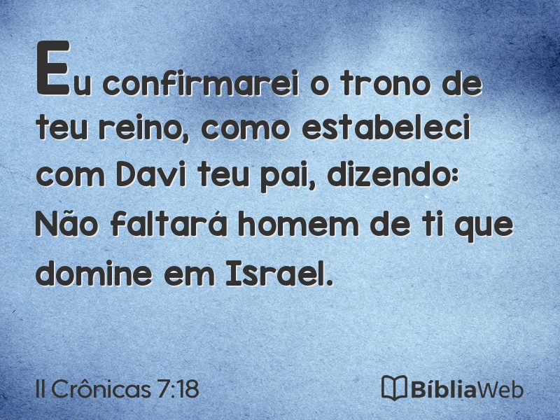 II Crônicas 7:18 em imagem para compartilhar
