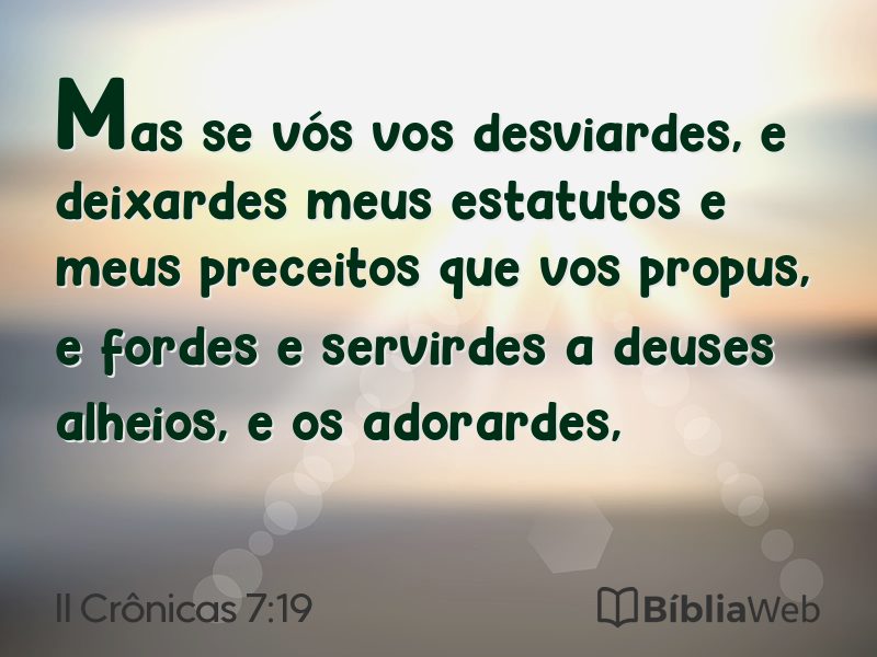 II Crônicas 7:19 em imagem para compartilhar