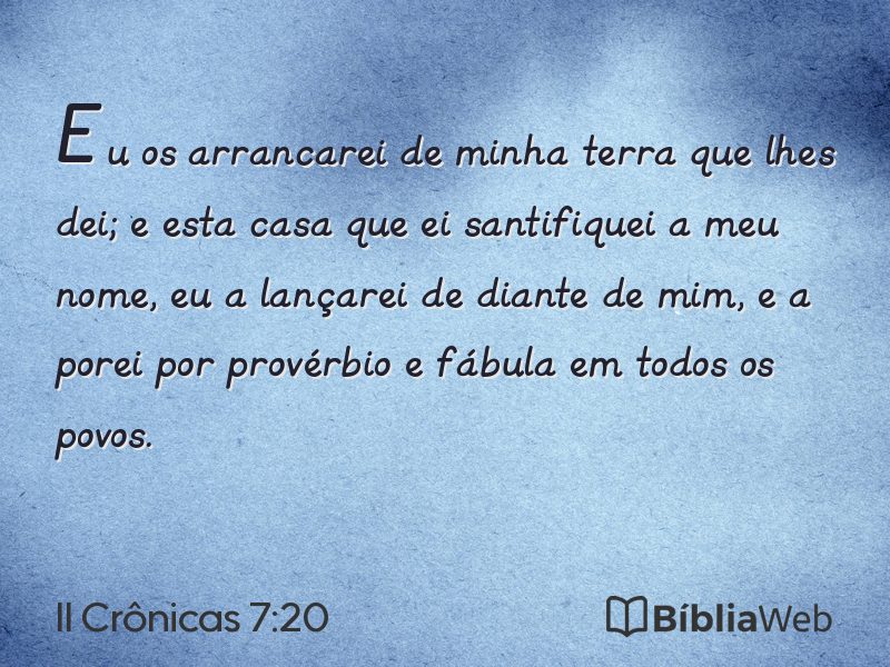 II Crônicas 7:20 em imagem para compartilhar