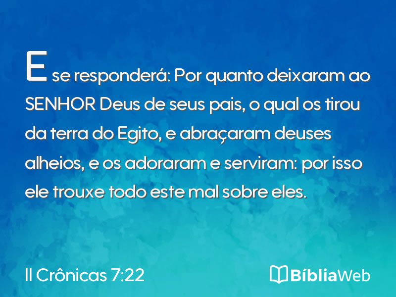 II Crônicas 7:22 em imagem para compartilhar