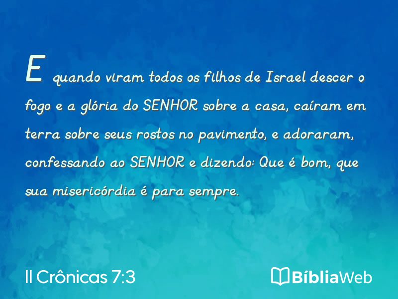 II Crônicas 7:3 em imagem para compartilhar