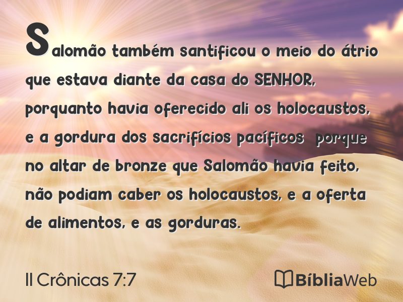 II Crônicas 7:7 em imagem para compartilhar