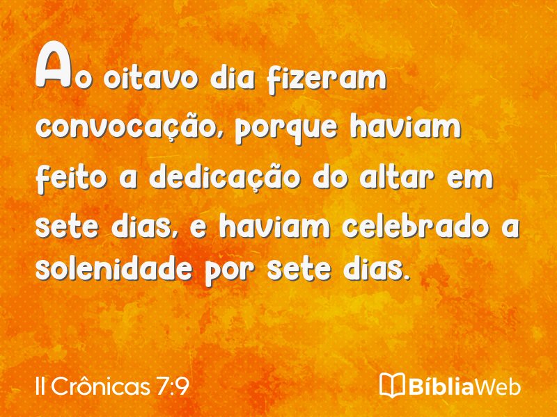 II Crônicas 7:9 em imagem para compartilhar