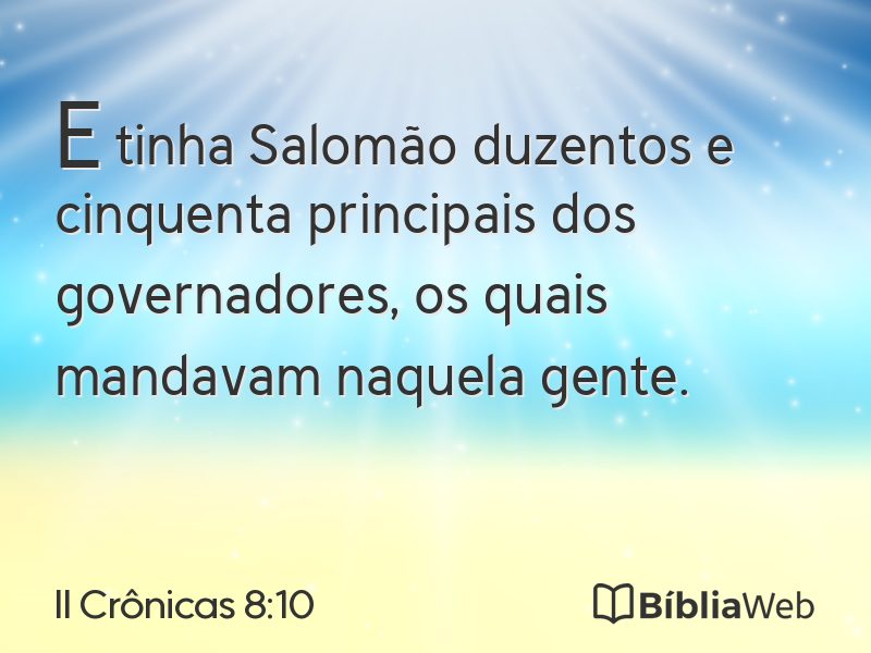 II Crônicas 8:10 em imagem para compartilhar