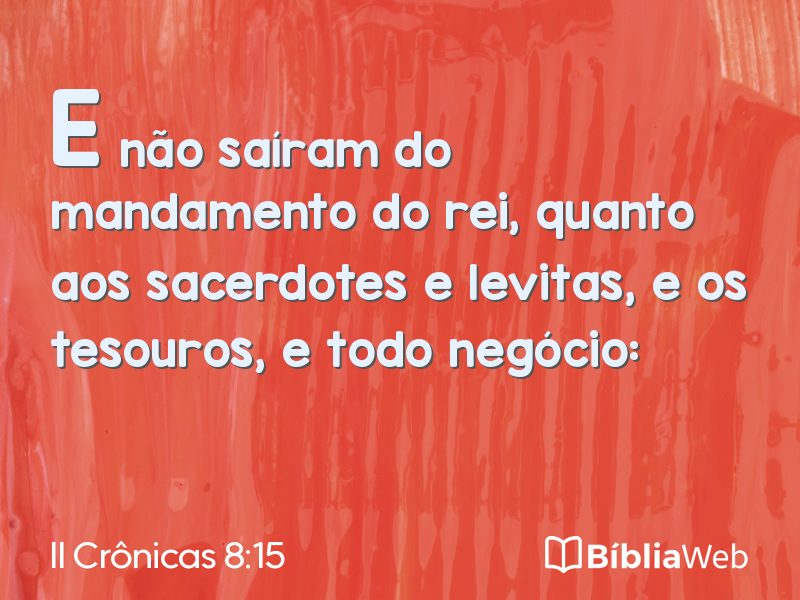 II Crônicas 8:15 em imagem para compartilhar