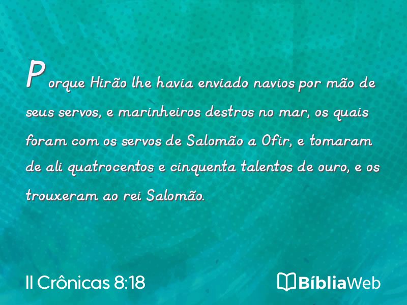II Crônicas 8:18 em imagem para compartilhar