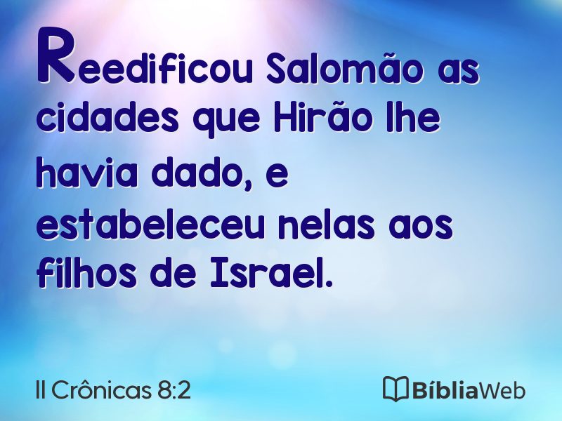 II Crônicas 8:2 em imagem para compartilhar