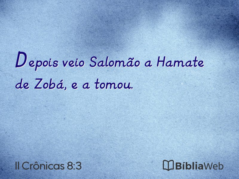II Crônicas 8:3 em imagem para compartilhar