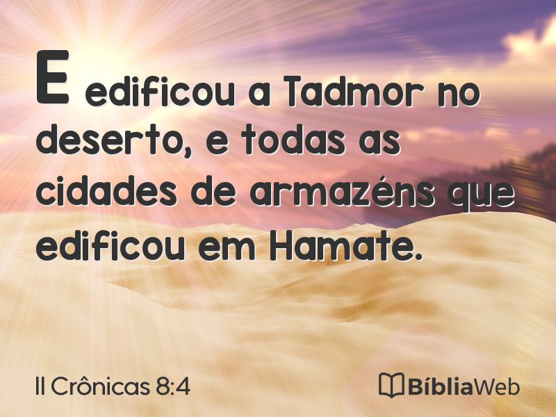 II Crônicas 8:4 em imagem para compartilhar