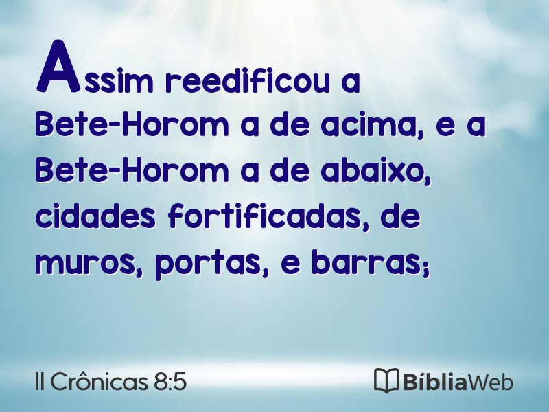 II Crônicas 8:5 em imagem para compartilhar