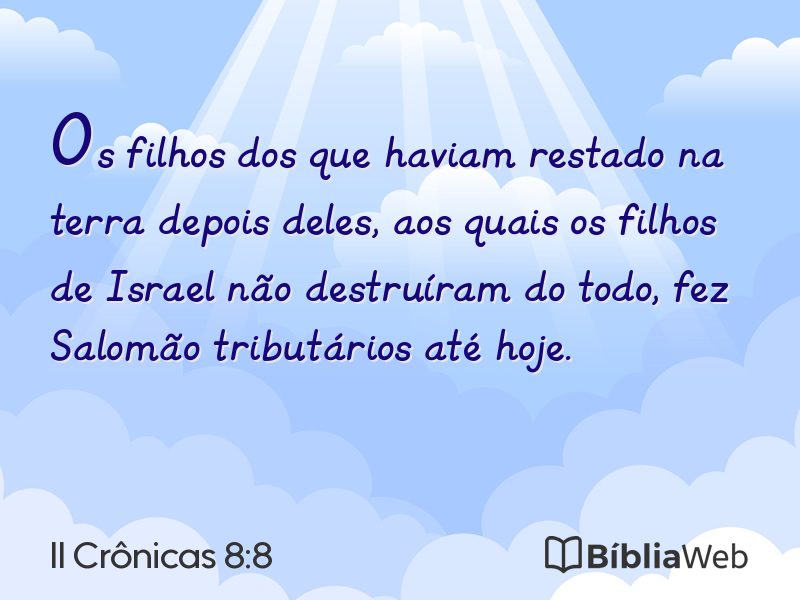 II Crônicas 8:8 em imagem para compartilhar