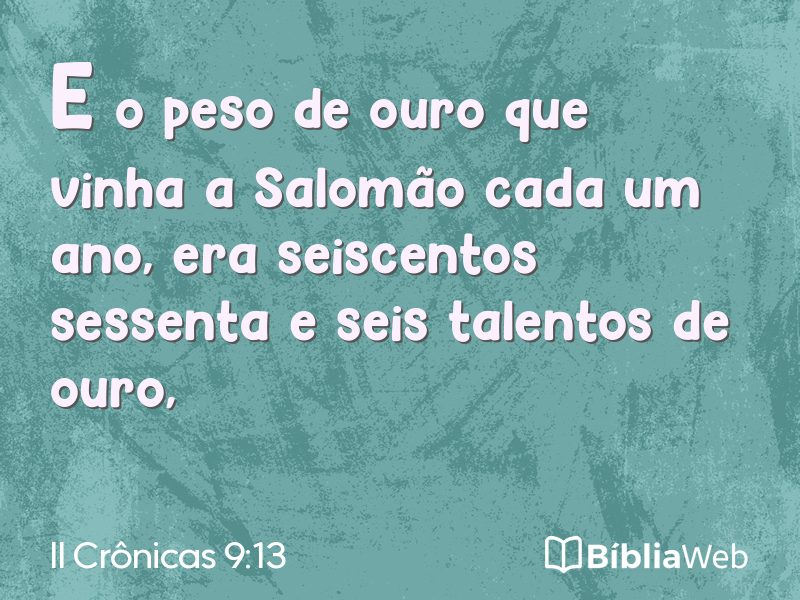 II Crônicas 9:13 em imagem para compartilhar