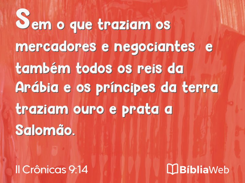 II Crônicas 9:14 em imagem para compartilhar