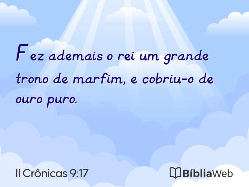II Crônicas 9:17 em imagem para compartilhar