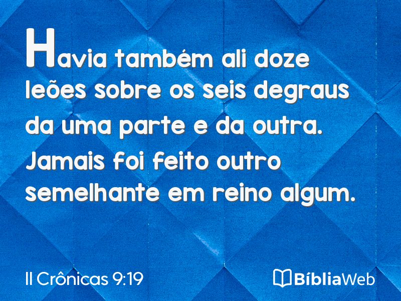 II Crônicas 9:19 em imagem para compartilhar