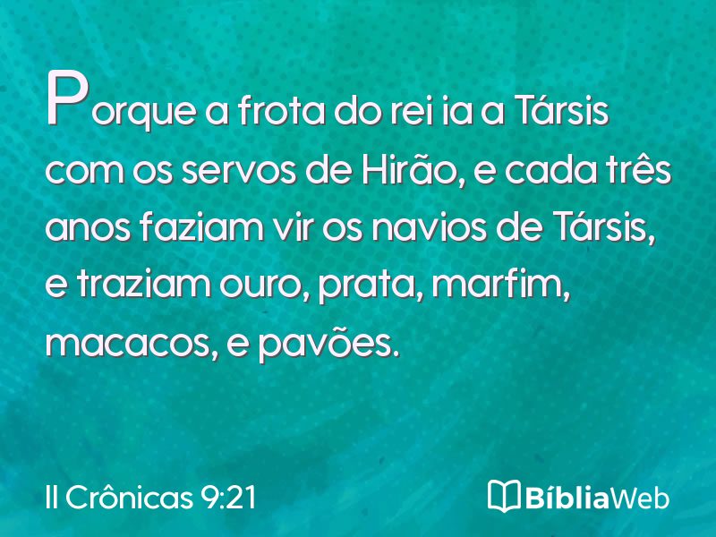 II Crônicas 9:21 em imagem para compartilhar