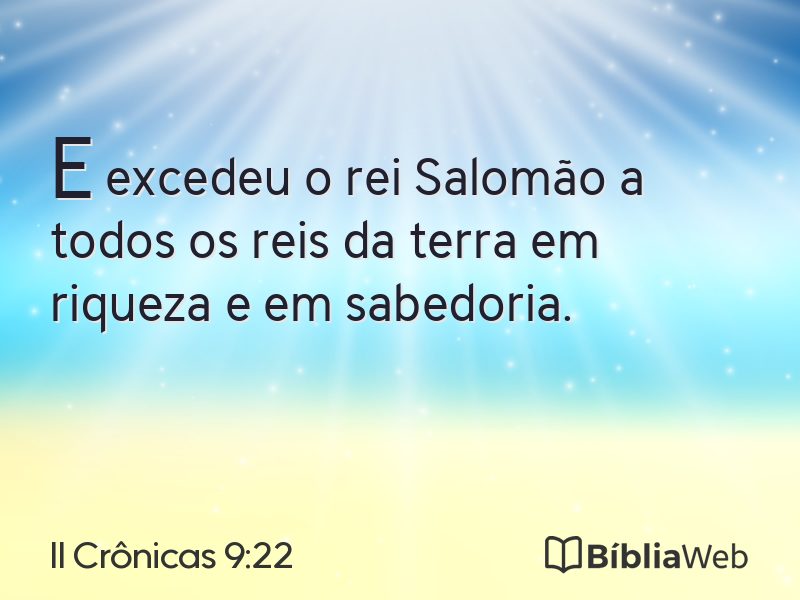 II Crônicas 9:22 em imagem para compartilhar