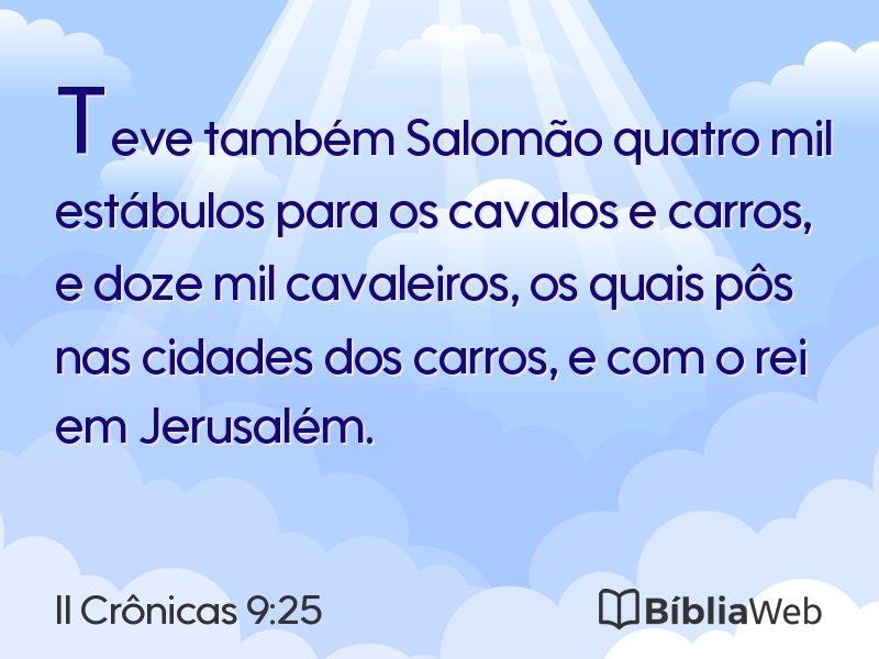II Crônicas 9:25 em imagem para compartilhar