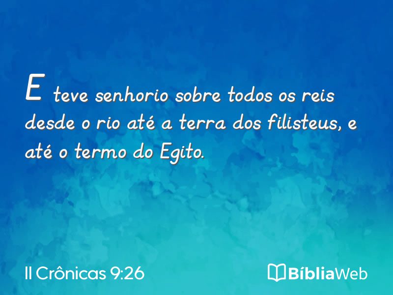 II Crônicas 9:26 em imagem para compartilhar